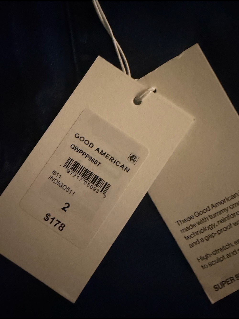 Good American Dark Blue High-Rise Wide-Leg Jeans - Picture 6 of 11
